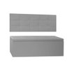 Kit Painel e Calçadeira Baú Casal 1,40m Roma Corano - Pallazio Cor Cinza - 1