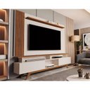 Ver imagem 1 de Rack com painel grecia 1.8 ripado tv até 72 pol-oferta:Off white/freijó