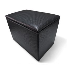 Puff Baú Banqueta Retangular Organizar e Decorar 55cm Preto Trançado Courino - 1