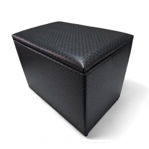 Puff Baú Banqueta Retangular Organizar e Decorar 55cm Preto Trançado Courino