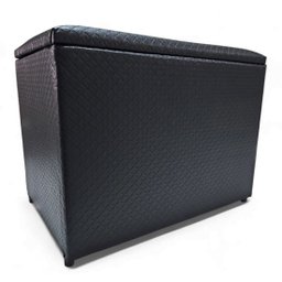 Puff Baú Banqueta Retangular Organizar e Decorar 55cm Preto Trançado Courino - 2