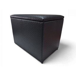 Puff Baú Banqueta Retangular Organizar e Decorar 55cm Preto Trançado Courino - 3