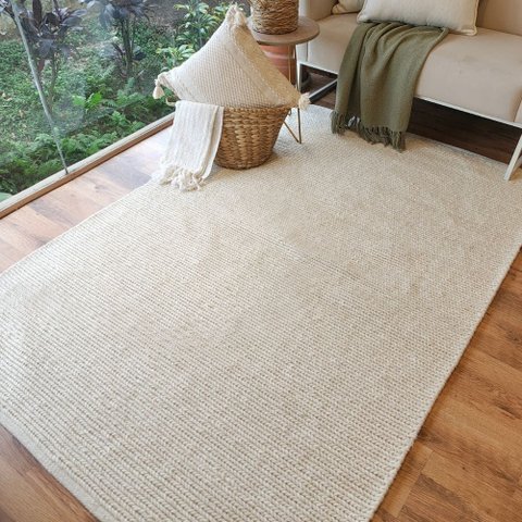 Tapete Artesanal Kilim Indira Trança Cru 140 x 200