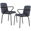 Ver imagem 1 de Kit 02 Cadeiras Estofada para Sala de Jantar com Braço Loft Preto C01 Bouclê Nuvem - Lyam Decor