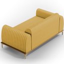 Ver imagem 6 de Sofá 3 Lugares para Sala de Estar Molino 210 Cm D02 Pés D'ouro Veludo Mostarda C-260 - Lyam Decor