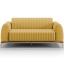 Ver imagem 3 de Sofá 3 Lugares para Sala de Estar Molino 210 Cm D02 Pés D'ouro Veludo Mostarda C-260 - Lyam Decor
