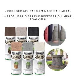 Tinta Spray Efeito Pedra Stone Cor Bege Siena Rust Oleum - 5