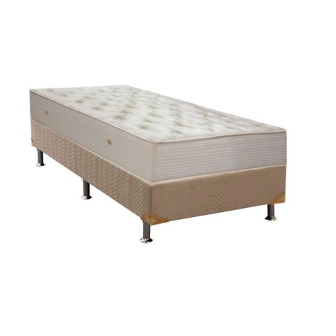 Cama Box Solteiro: Colchão Molas Ortobom Hotelaria Multilastic Orthotel Superluxo + Base CRC Suede