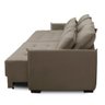 Sofá Cama Retrátil e Reclinável 2,50m com Molas Catarina Veludo Cappuccino Rover & Beato - 6