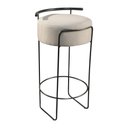 Ver imagem 2 de Banqueta Olivia em Linho e Base Metal Preto Linho Bege