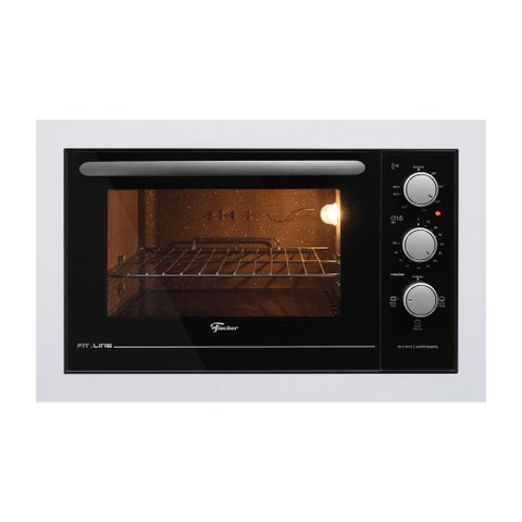 Forno de Embutir Elétrico Fischer Fit Line 48l com Timer e 3 Funções Branco 127v