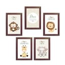 Ver imagem 3 de Kit 5 Quadros Decorativos Safari Baby Aquarela Bege:branca