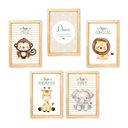Ver imagem 4 de Kit 5 Quadros Decorativos Safari Baby Aquarela Bege:branca