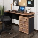 Ver imagem 1 de Escrivaninha Mesa Escritório 135cm 4 Gavetas Flex Multimóveis CR25314