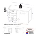 Ver imagem 3 de Escrivaninha Mesa Escritório 135cm 4 Gavetas Flex Multimóveis CR25314