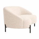 Ver imagem 3 de Sofá Pluma 2 Lugares 180cm Off White Bouclé Pés Preto Estrutura Madeira Sallar Home