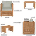 Ver imagem 2 de Mesa Centro e 4 Poltronas Madri Corda Náutica Estofado 3 Trama Original