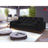 Sofá 4 Lugares Retrô Catania Tecido Suede 212cm Cor Preto - 2