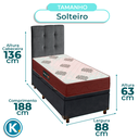 Ver imagem 2 de Kit Cama Box Bau + Cabeceira + Colchão Solteiro D45 + Travesseiro Ortobom