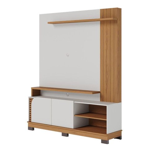 Estante de Tv 65 Polegadas 152cm Itaim C04 - D'Rossi Cor Off White Matte e Freijó
