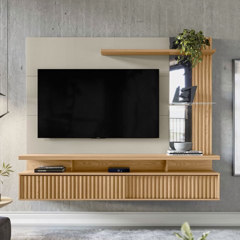 Painel Home para Tv até 60" 1,8 M Detalhe Ripado Sofisticação e Qualidade - Maragogi Linea Brasil:ca