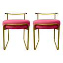 Ver imagem 2 de Kit 2 Banqueta Decorativa Sala e Área Gourmet Ferro Corino:pink