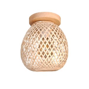 Luminaria de Bambu Teto Artesanal Fibra Natural Sala Nat93