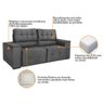 Sofá Cama Retrátil Sala Vicenza 175cm Linho Cinza - 6