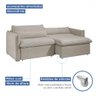 Sofá Cama 3 Lugares Aurora Retrátil Veludo Bege Claro - Celflex - 6