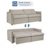 Sofá Cama 3 Lugares Aurora Retrátil Veludo Bege Claro - Celflex - 5