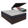 Conjunto Viúvo Cama Bege Box Baú Colchão Firme Ortobom D45 Cor:marrom - 1