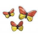 Ver imagem 1 de TRIO DE BORBOLETAS DECORAÇÃO CASA E JARDIM PINTADO A MÃO:LARANJA/AMARELO