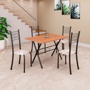 Ver imagem 1 de Conjunto de Mesa Tampo em MDF com 4 Cadeiras Dany Preto/Bege/Cinamomo
