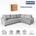 Ver imagem 6 de Sofá 4 Lugares 1,77x2,57m Canto Leona Gold Bom Pastor Linho Cinza