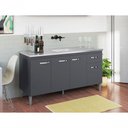 Ver imagem 3 de Balcão de Cozinha Gabriela 4 Portas 1 Prateleira MDP 145cm Cinza Fosco