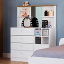 Ver imagem 1 de Cômoda Espelhada 4 Gavetas Porta Branco House Art In Móveis