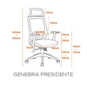 Ver imagem 2 de Cadeira para Escritório Presidente Giratória NR17 Genebra Fratini