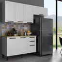 Ver imagem 2 de Cozinha Compacta Modulada 4 Peças com Tampo MDF 200cm Grazi Tecnomobili