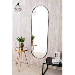 Espelho Grande Oval com Moldura em Metal Decorativo 115 X 50cm - 2