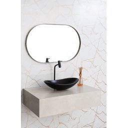 Espelho Grande Oval com Moldura em Metal Decorativo 115 X 50cm - 4