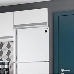 Armário Aéreo Geladeira e Lavanderia 1 Porta 0,60m MDF BP Branco TX - SSX Multicoisas - 4