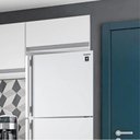 Ver imagem 4 de Armário Aéreo Geladeira e Lavanderia 1 Porta 0,60m MDF BP Branco TX - SSX Multicoisas