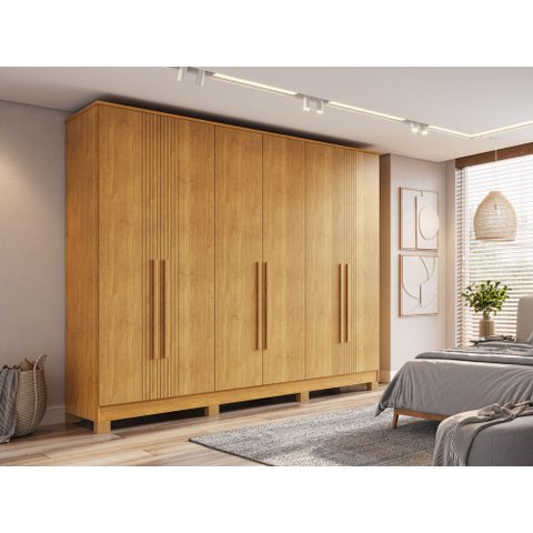 Roupeiro Moderna 6 Portas 100% MDF com Pes CHF Moveis Cinamomo