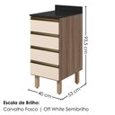 Ver imagem 6 de Balcão Kali Premium 4 Gavetas MDF 40cm Off White Nicioli Móveis