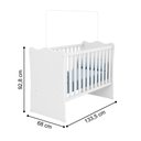 Ver imagem 6 de Conjunto para Quarto Infantil Falita Berço Cômoda Guarda Roupa MDP 93cm Branco Qmovi