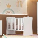 Ver mais imagens de Conjunto para Quarto Infantil Falita Berço Cômoda Guarda Roupa MDP 93cm Branco Qmovi