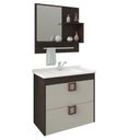 Ver imagem 1 de Gabinete de Banheiro com Cuba e Espelheira Lirio 60cm Cafe/off White - Mgm