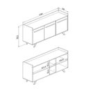 Ver imagem 4 de Aparador Buffet Retrô com 3 Portas Rústico Preto Mdp 136x36x95cm Rt 3134 Movelbento