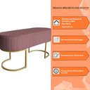 Ver imagem 6 de Banco Recamier Estofado Luana Base Gold Veludo Rosê - Montanaris Decor