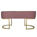 Ver imagem 3 de Banco Recamier Estofado Luana Base Gold Veludo Rosê - Montanaris Decor